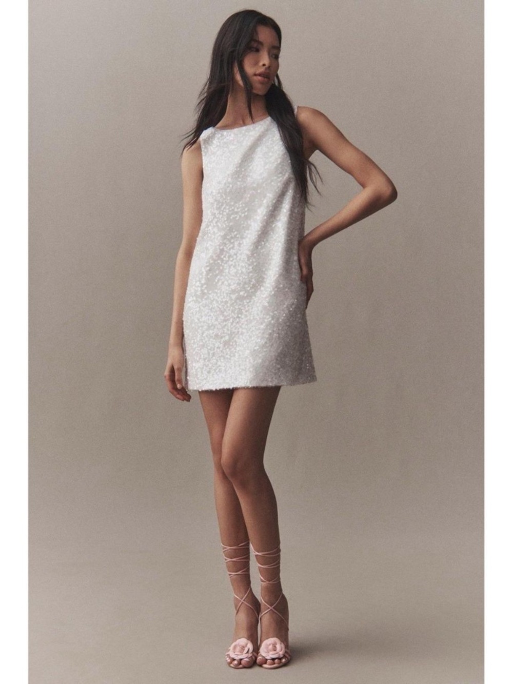 Sachin & Babi Addy Sleeveless Sequin Bow-Back Shift Mini Dress